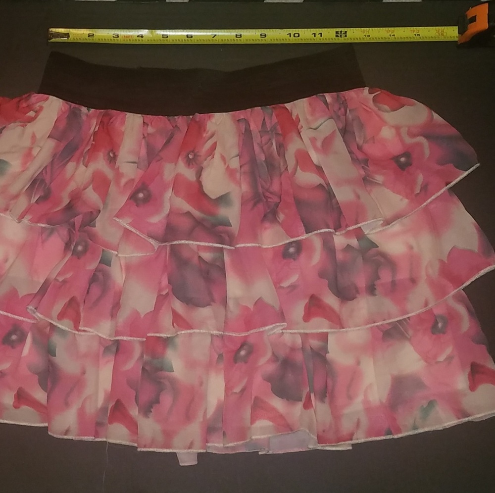 Three tier flower print skirt